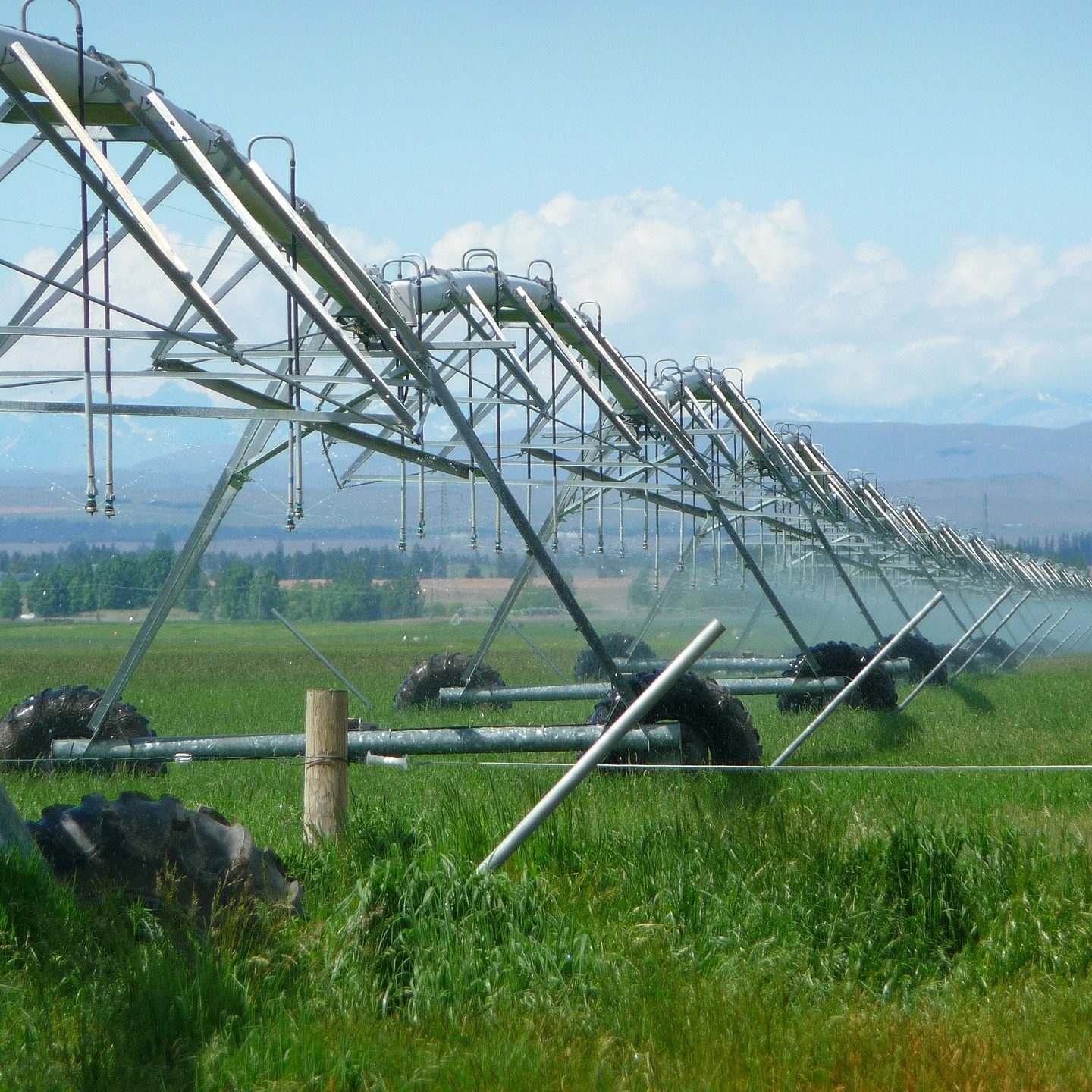 Irrigation equipment in field 